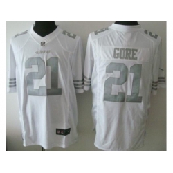 Nike San Francisco 49ers 21 Frank Gore White Limited Platinum NFL Jersey