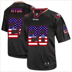 Nike San Francisco 49ers #28 Carlos Hyde Black Mens NFL Elite USA Flag Fashion Jersey