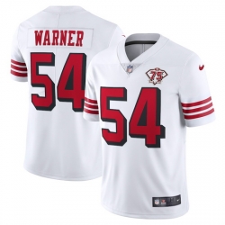 Nike San Francisco 49ers 54 Fred Warner White Rush Men 75th Anniversary Stitched NFL Vapor Untouchable Limited Jersey