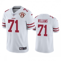 Nike San Francisco 49ers 71 Trent Williams White Men 75th Anniversary Stitched NFL Vapor Untouchable Limited Jersey