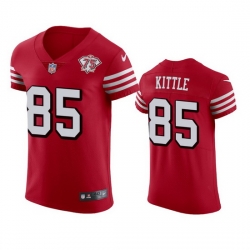 Nike San Francisco 49ers 85 George Kittle Red Rush Men 75th Anniversary Stitched NFL Vapor Untouchable Elite Jersey