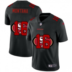 San Francisco 49ers 16 Joe Montana Men Nike Team Logo Dual Overlap Limited NFL Jersey Black