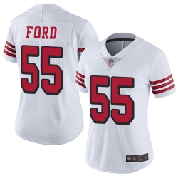 49ers 55 Dee Ford White Rush Women Stitched Football Vapor Untouchable Limited Jersey