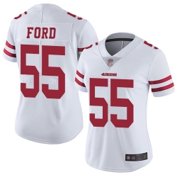 49ers 55 Dee Ford White Women Stitched Football Vapor Untouchable Limited Jersey