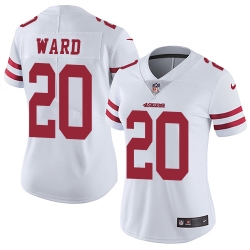 Nike 49ers #20 Jimmie Ward White Womens Stitched NFL Vapor Untouchable Limited Jersey