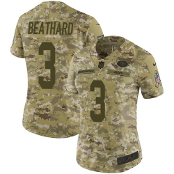 Nike 49ers #3 C J  Beathard Camo Women Stitched NFL Limited 2018 Salute to Service Jersey