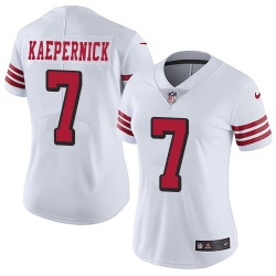 Nike 49ers #7 Colin Kaepernick White Rush Womens Stitched NFL Vapor Untouchable Limited Jersey