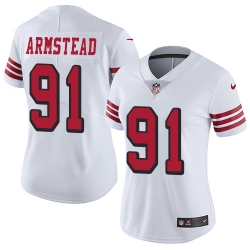 Nike 49ers #91 Arik Armstead White Rush Womens Stitched NFL Vapor Untouchable Limited Jersey