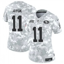 Women San Francisco 49ers 11 Brandon Aiyuk 2024 F U S E Arctic Camo Salute To Service Limited Stitched Jersey