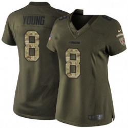 Womens Nike San Francisco 49ers 8 Steve Young Elite Green Salute to Service NFL Jersey