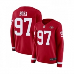 Womens San Francisco 49ers 97 Nick Bosa Limited Red Therma Long Sleeve Football Jersey