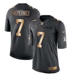 Nike 49ers #7 Colin Kaepernick Black Youth Stitched NFL Limited Gold Salute to Service Jersey