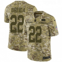 Youth Nike San Francisco 49ers 22 Matt Breida Limited Camo 2018 Salute to Service NFL Jersey