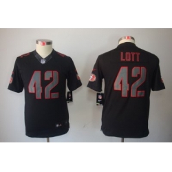 Youth Nike San Francisco 49ers 42# Lott Black Jerseys[Impact Limited]