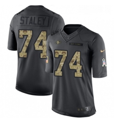 Youth Nike San Francisco 49ers 74 Joe Staley Limited Black 2016 Salute to Service NFL Jersey