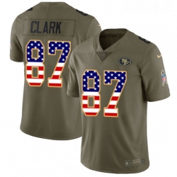 Youth Nike San Francisco 49ers 87 Dwight Clark Limited OliveUSA Flag 2017 Salute to Service NFL Jersey