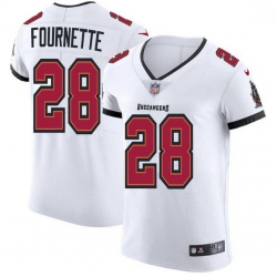 Men Tampa Bay Buccaneers 28 Leonard Fournette Men Nike White Vapor Elite Jersey