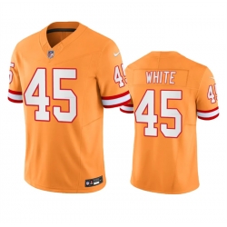 Men Tampa Bay Buccaneers 45 Devin White Orange Throwback Limited Stitched Jersey