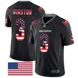 Mens Nike Tampa Bay Buccaneers 3 Jameis Winston Limited Black Rush USA Flag NFL Jersey