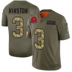 Nike Buccaneers 3 Jameis Winston Olive Camo Men Stitched Football Limited 2019 Salute To Service Jersey