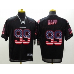 Nike Tampa Bay Buccaneers 99 Warren Sapp Black Elite USA Flag Fashion NFL Jersey