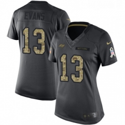 Womens Nike Tampa Bay Buccaneers 13 Mike Evans Limited Black 2016 Salute to Service NFL Jersey