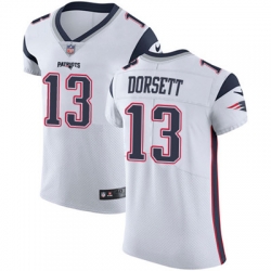 Men Nike Patriots #13 Phillip Dorsett White Stitched NFL Vapor Untouchable Elite Jersey