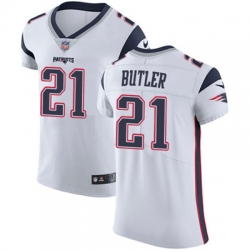 Men Nike Patriots #21 Malcolm Butler White Stitched NFL Vapor Untouchable Elite Jersey