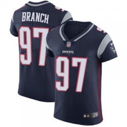 Men Nike Patriots #97 Alan Branch Navy Blue Team Color Stitched NFL Vapor Untouchable Elite Jersey