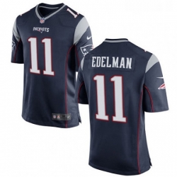 Mens Nike New England Patriots 11 Julian Edelman Game Navy Blue Team Color NFL Jersey