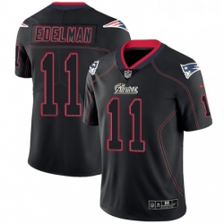 Mens Nike New England Patriots 11 Julian Edelman Limited Lights Out Black Rush NFL Jersey