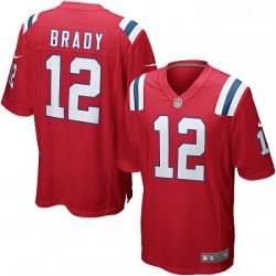 Mens Nike New England Patriots 12 Tom Brady Game Red Alternate NFL Jersey