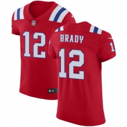 Mens Nike New England Patriots 12 Tom Brady Red Alternate Vapor Untouchable Elite Player NFL Jersey