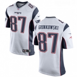 Mens Nike New England Patriots 87 Rob Gronkowski Game White NFL Jersey