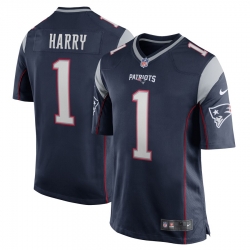 New England Patriots 1 NKeal Harry Nike Limited Navy Jersey