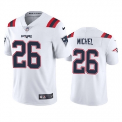 New England Patriots 26 Sony Michel Men Nike White 2020 Vapor Limited Jersey