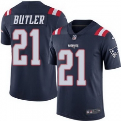 Nike Patriots #21 Malcolm Butler Navy Blue Mens Stitched NFL Limited Rush Jersey