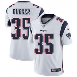 Nike Patriots 35 Kyle Dugger White Men Stitched NFL Vapor Untouchable Limited Jersey