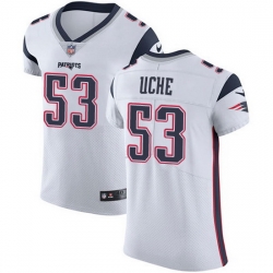 Nike Patriots 53 Josh Uche White Men Stitched NFL New Elite Jersey