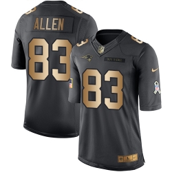 Nike Patriots #83 Dwayne Allen Black Mens Stitched NFL Limited Gold Salute To Service Jersey