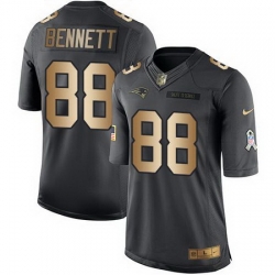 Nike Patriots #88 Martellus Bennett Black Mens Stitched NFL Limited Gold Salute To Service Jersey