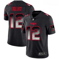 Patriots 12 Tom Brady Black Men Stitched Football Vapor Untouchable Limited Smoke Fashion Jersey