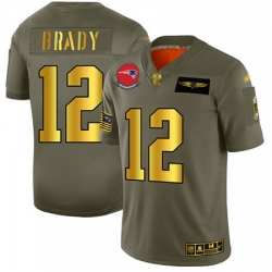 Patriots 12 Tom Brady Camo Gold Men Stitched Football Limited 2019 Salute To Service Jersey