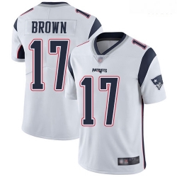 Patriots 17 Antonio Brown White Men Stitched Football Vapor Untouchable Limited Jersey