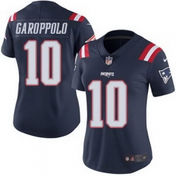 Nike Patriots #10 Jimmy Garoppolo Navy Blue Womens Stitched NFL Limited Rush Jersey