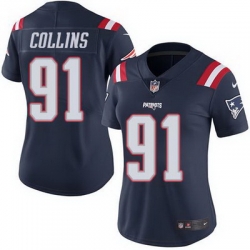 Nike Patriots #91 Jamie Collins Navy Blue Womens Stitched NFL Limited Rush Jersey