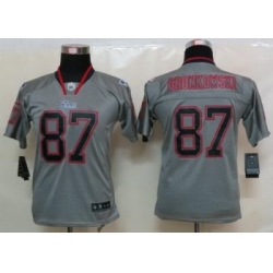 Women Nike New England Patriots 87 Rob Gronkowski Grey Lights Out Elite NFL Jerseys