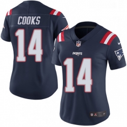 Womens Nike New England Patriots 14 Brandin Cooks Limited Navy Blue Rush Vapor Untouchable NFL Jersey