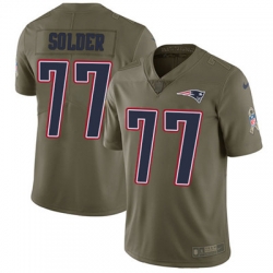 Nike Patriots #77 Nate Solder Olive Youth Stitched NFL Limited 2017 Salute to Service Jersey