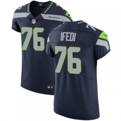 Men Nike Seahawks #76 Germain Ifedi Steel Blue Team Color Stitched NFL Vapor Untouchable Elite Jersey